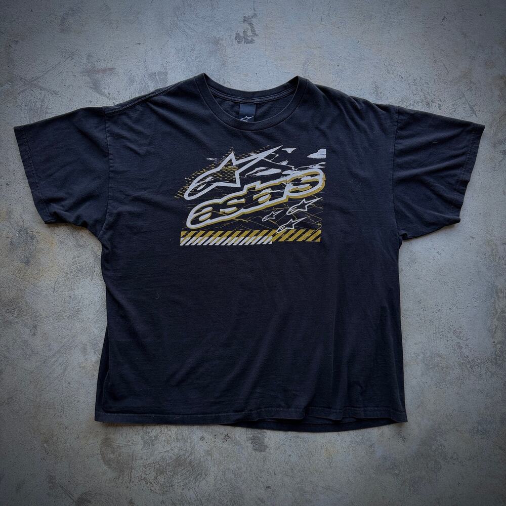 Y2K Alpinestars Racing motorcycle Tee Black Size XXL
